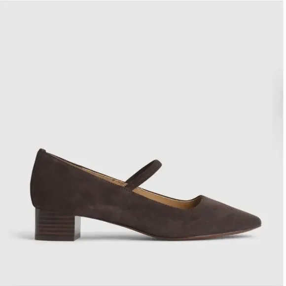 Madewell Greta Pump Heels 8.5 NWT Dark Roast Brown Suede Mary Jane Pumps NX093 - Picture 3 of 6